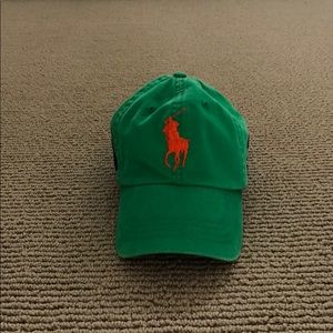 Green adjustable polo baseball hat
